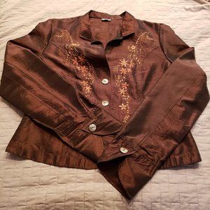 VanKlee Silk Jacket/Top  w/Embroidered detailing